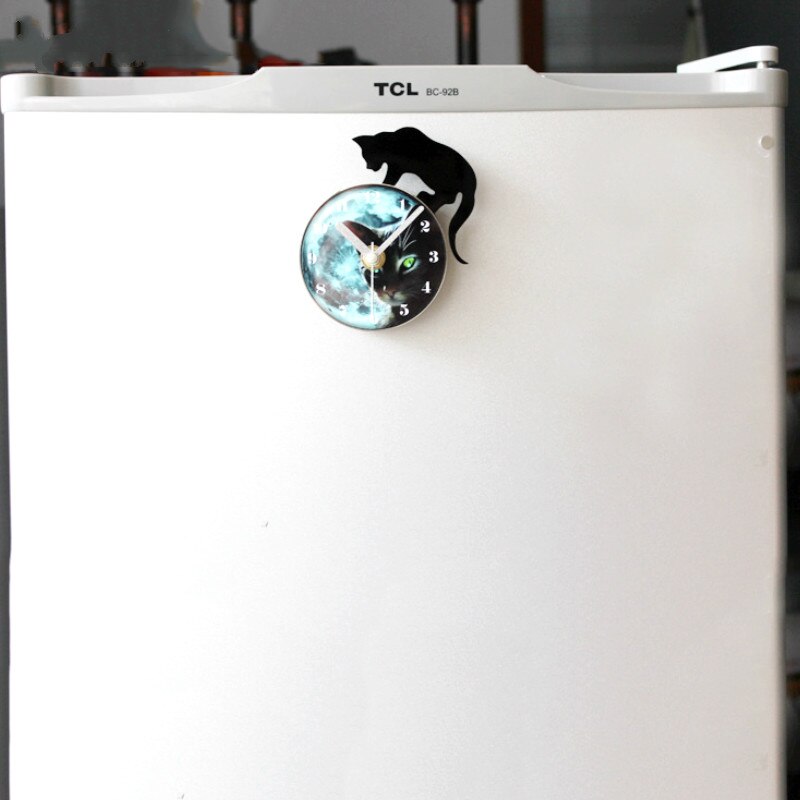 nordisch Moderne 3D kleine nette katze kühlschrank uhr Heimat nachricht aufkleber küche zubehör Magnet kühlschrank Magnet wanduhr