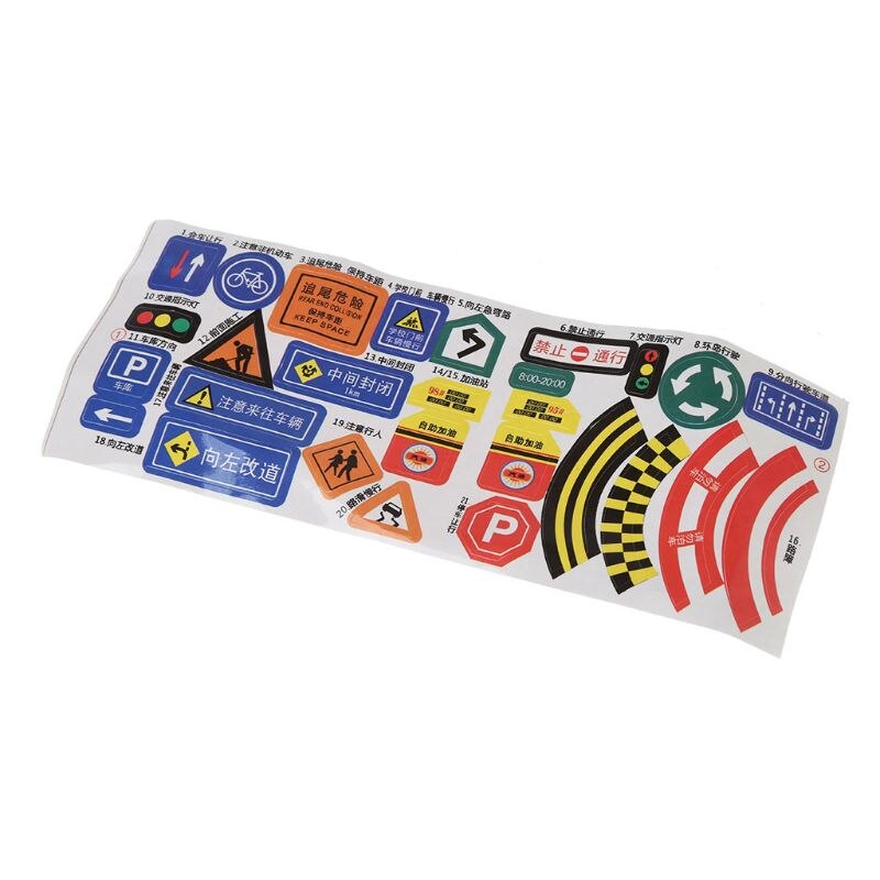 56 Stks/set Diy Model Scene Speelgoed Verkeersbord Verkeersbord