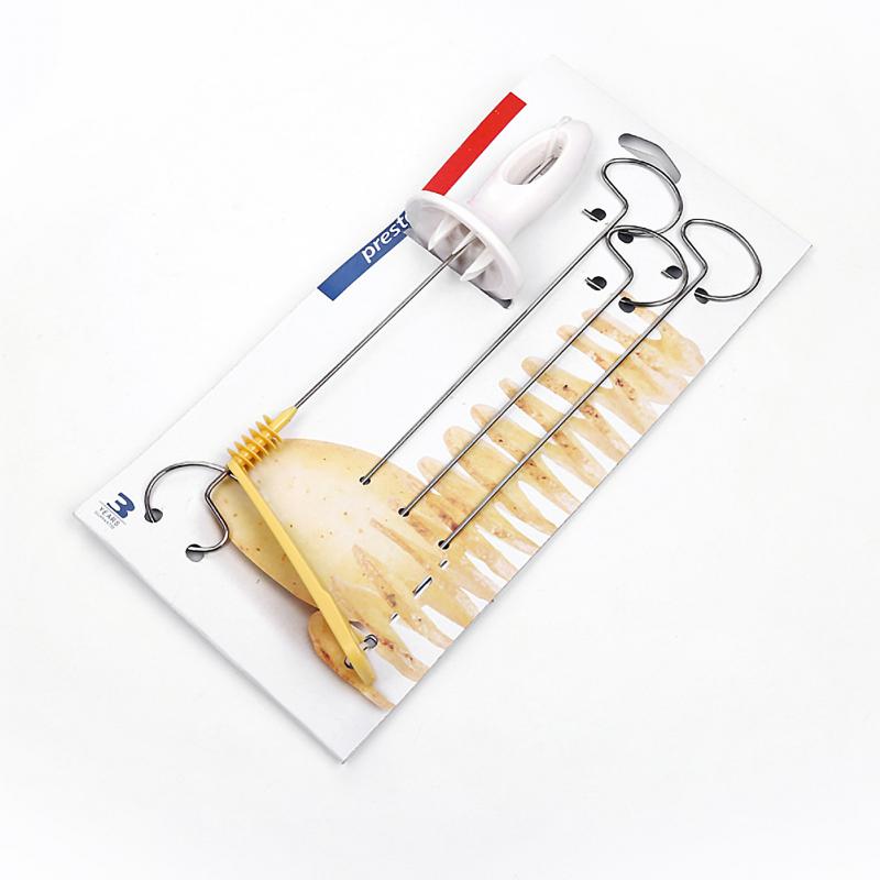 3 String Rotate Potato Slicer Stainless Steel Manual Twisted Potato Slice Cutter DIY String Rotate Potato Slicer Kitche Tools