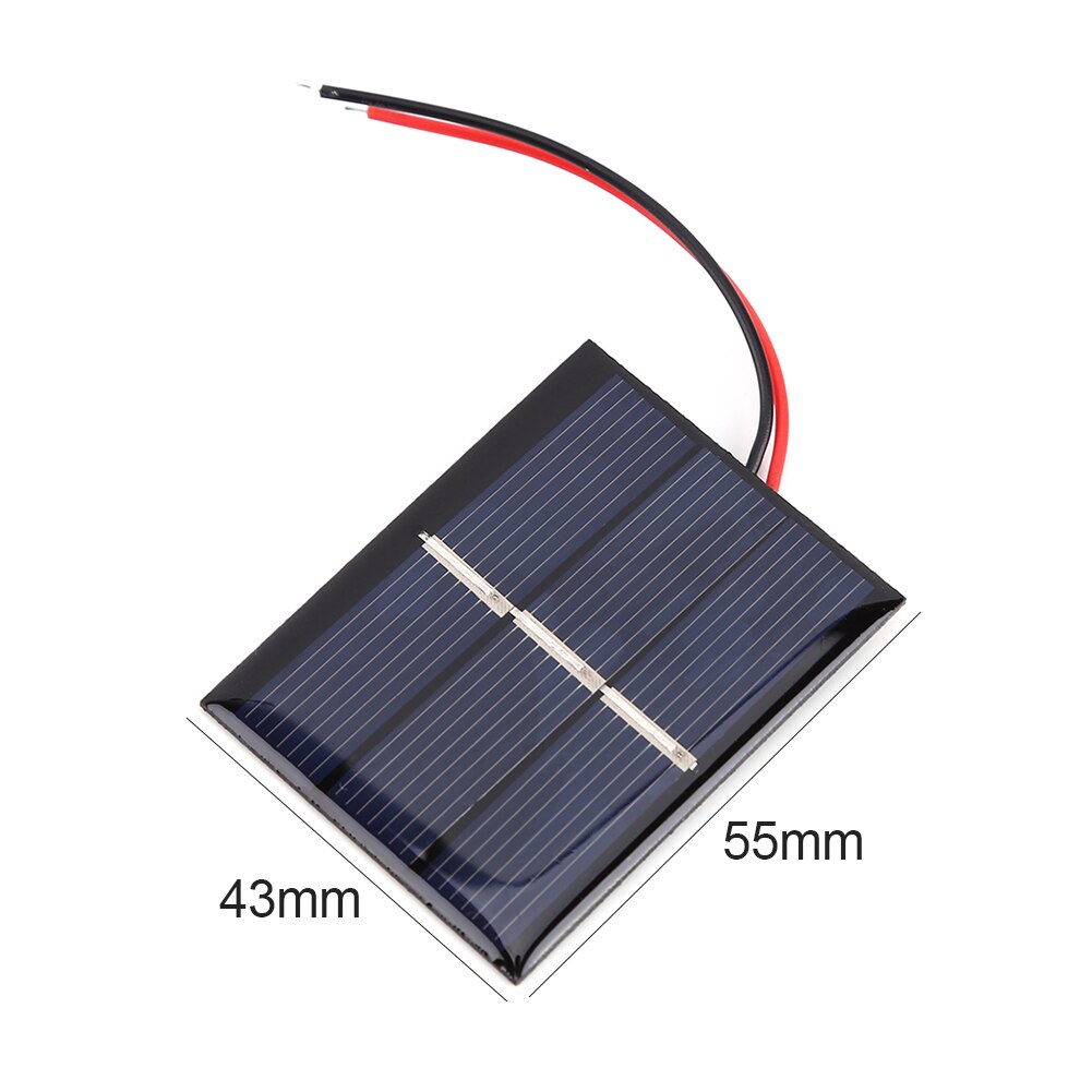 1/2pcs Mini PET Solar Panel 5V 60mA Sun Cell Polycrystalline Solar Cell Photovoltaic Panel For 3.6V Battery Charger DIY Toy LED: 1Pc 0.4W 1.5V