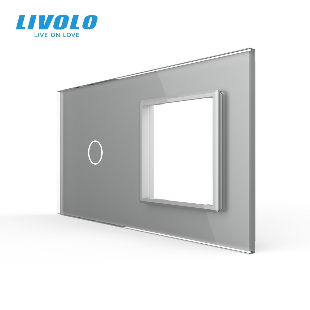 LIVOLO Presa Di Rete RJ45 Con Pannello In Vetro Nero – Modello VL-C7-1C-12 + VL-C7-SR-12-A – Design Moderno