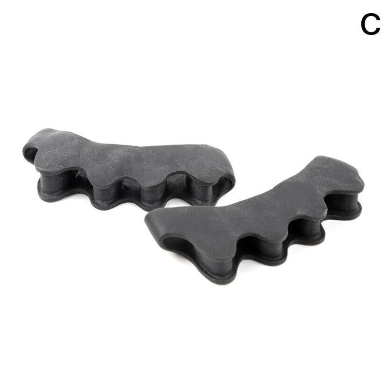 Silikon tåspreder separatorer hallux valgus korrigering fotpleie verktøy gel knystbeskytter tå rettetang correctors 1 par: Svart