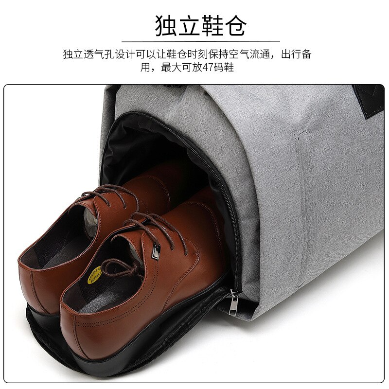 simple travel bag men's waterproof Oxford cloth suit bag shoulder messenger handbag casual travel bag 22 inch