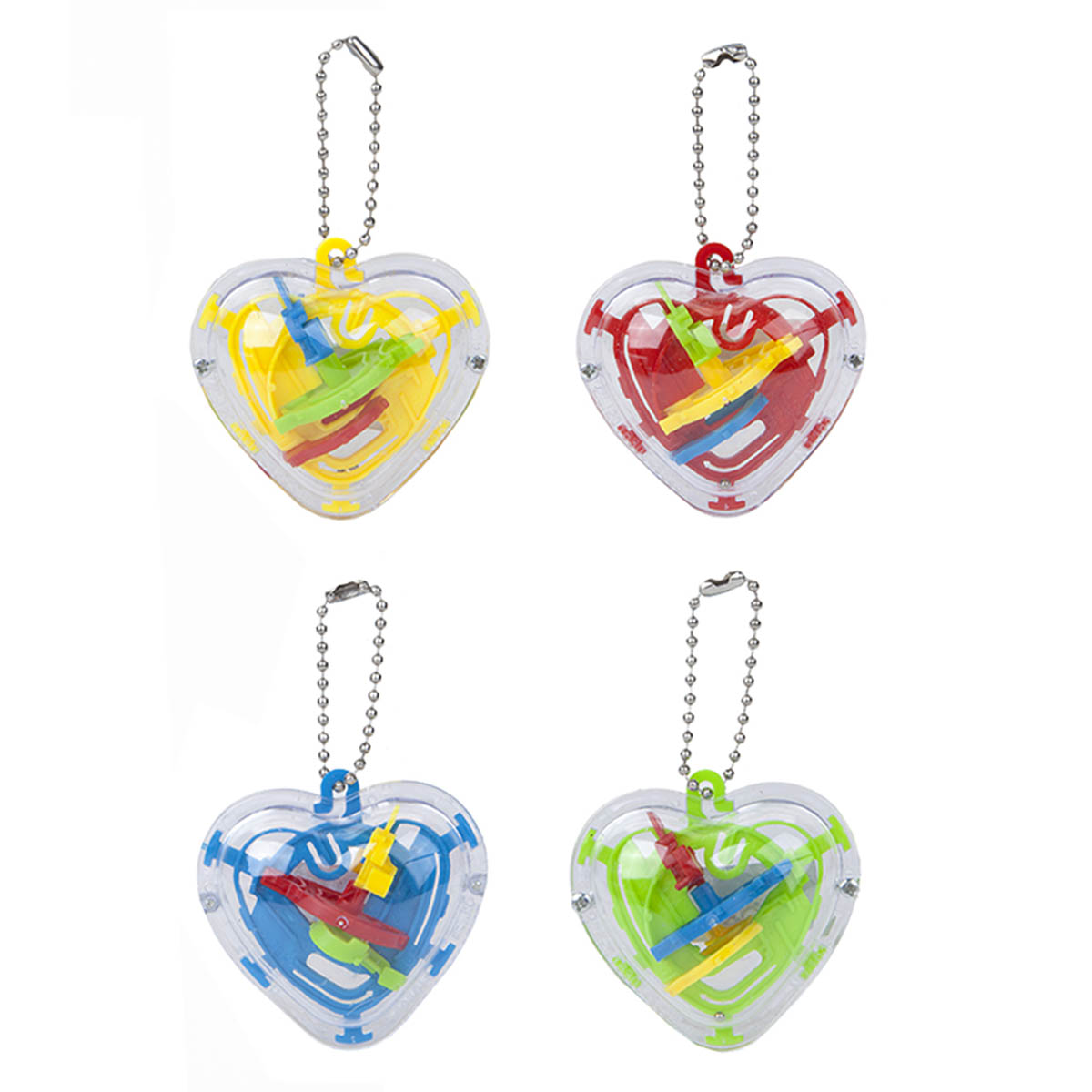 Portachiavi labirinto a forma di cuore, divertente, originale, lustro, intrattenimento, hobby, antistress, gioco, giochi, giocattoli, giocattoli