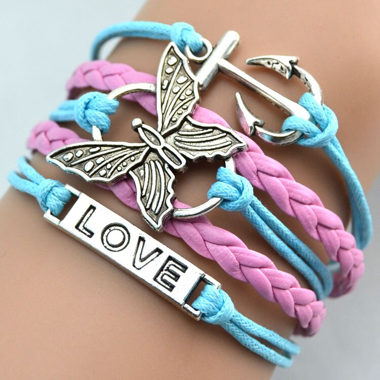 jewelry Chain Girls Heart Charm one direction Bracelets For Women: 9