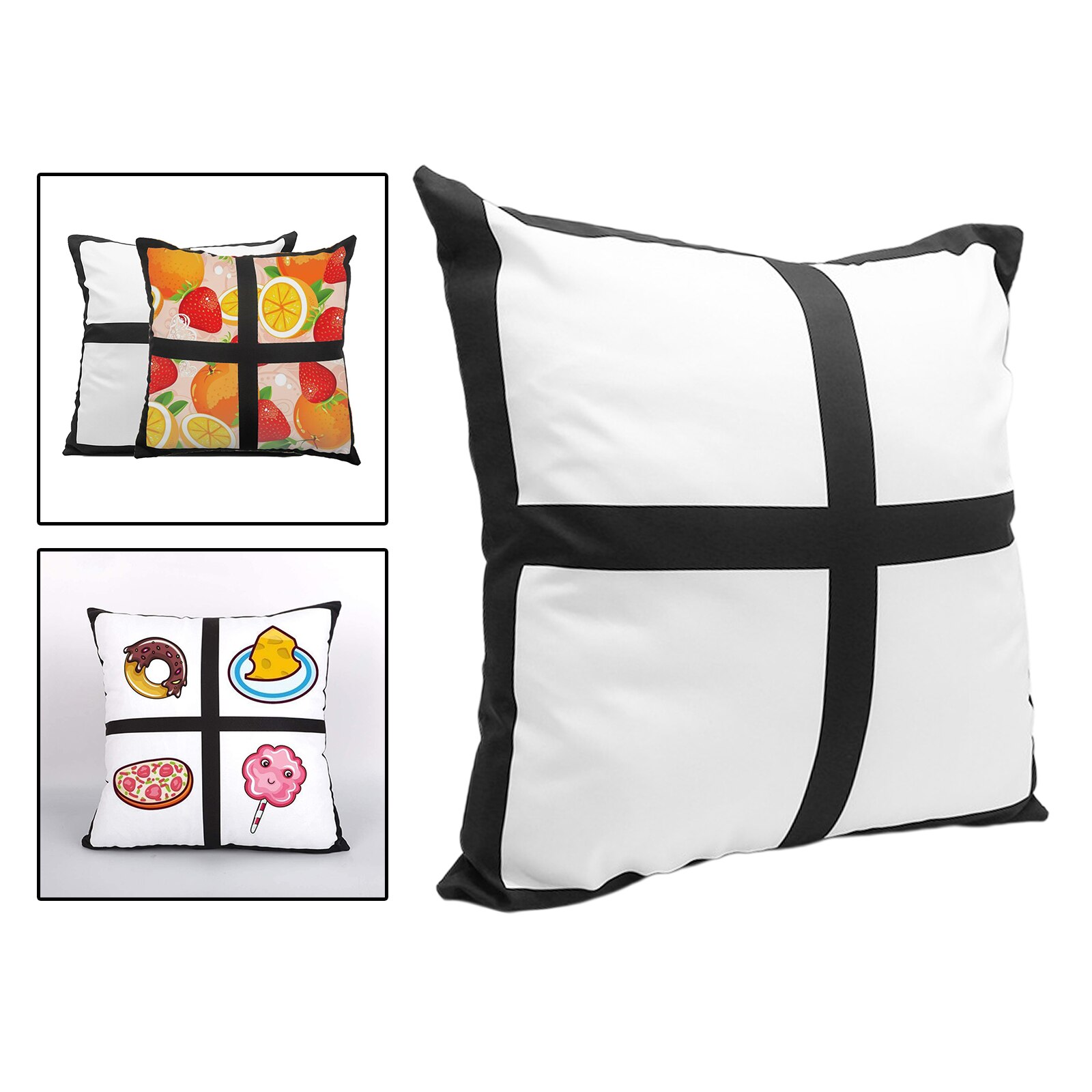 Sublimation pudebetræk varmepresseemner 4 panel pudebetræk dekorative sengestole til hjemmet sofa diy familie foto pudebetræk