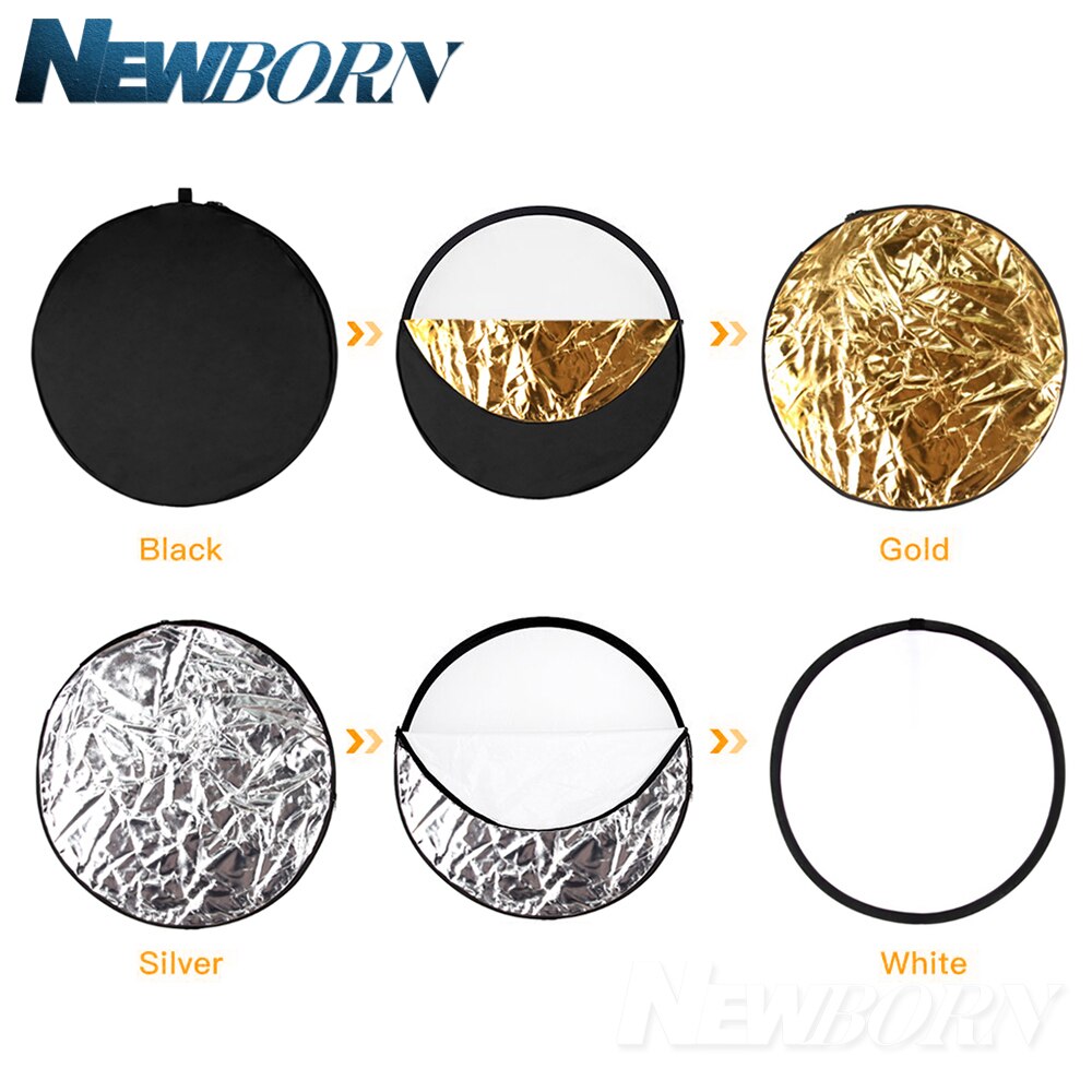 42 &quot;Reflector 110 Cm 5in1 Draagbare Inklapbare Light Ronde Fotografie Reflector Voor Studio Golden/Zilver/Wit/ zwart/Translucet