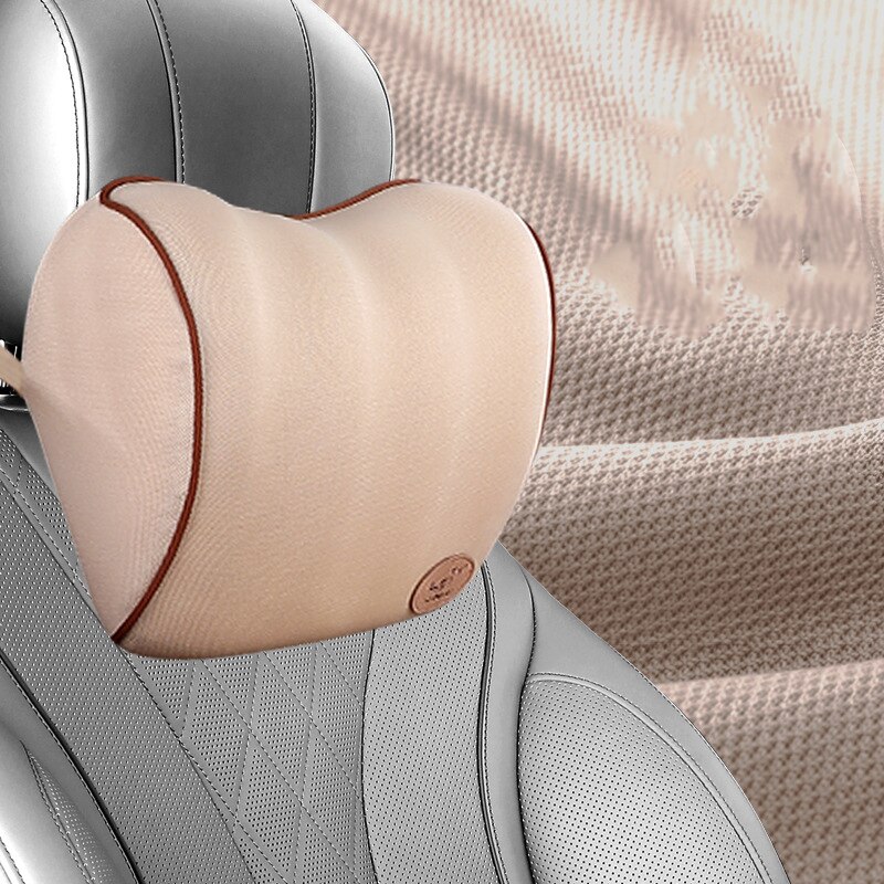 Bil hovedstøtte nakkepude hovedstøtte pude på bilen memory skum pude livmoderhalspude sæde talje støtte forsyninger: Beige