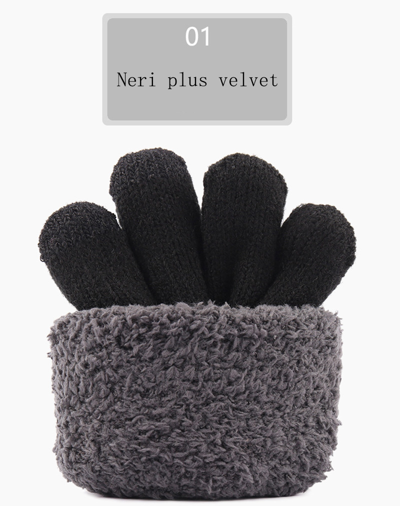 Zima para podwójna warstwa gruby kaszmir elastyczny ekran dotykowy rękawice robić jazdy mężczyźni aksamitna wełna dzianiny przeciwpoślizgowe kolarstwo ciepłe rękawica 75