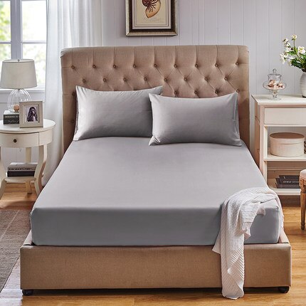 Hoeslaken Microfiber, Geborstelde Afwerking, Rimpel, Vervagen, Vlekbestendig, Een Gemonteerd Bed Sheet4: Light Grey / 150x200cm