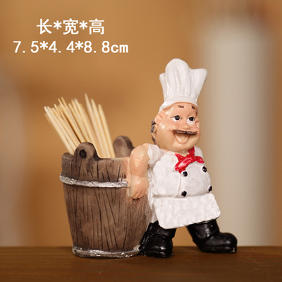 Palillo de dientes decorativo de resina para decoraciones para restaurante decoración para el hogar sostenedor de palillo de chef titular de la tarjeta del nombre: C