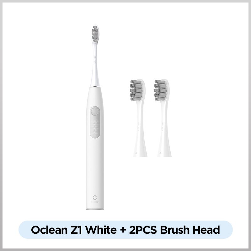 Oclean Z1 elektryczna soniczna szczoteczka robić zębów szybka ładowarka wyświetlacz doprowadziło IPX7 wodoodporna z 3 trybami czyszczenia inteligentna szczoteczka robić zębów dla dorosłych: biały n 2szt głowa
