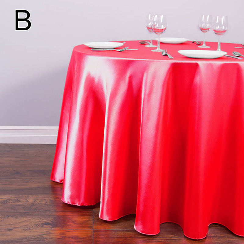 Mantel redondo de satén de 145cm, cubiertas de mesa de Color sólido para boda, cumpleaños, de Navidad, mantel redondo, decoración del hogar: BLANCO