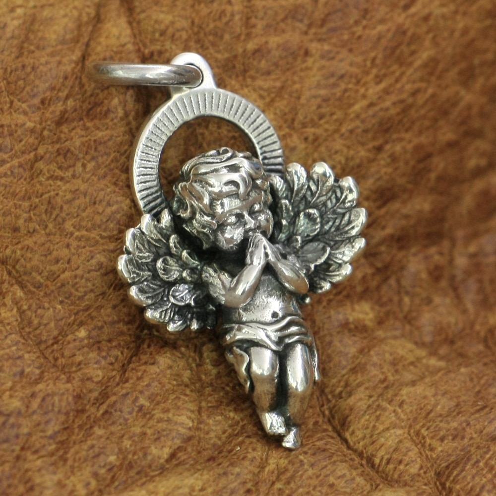 Cupido Ciondolo in Argento sterlina 925 Pendenti E Ciondoli ottavino Angelo di Dio di Amore Del Pendente TA187 JP