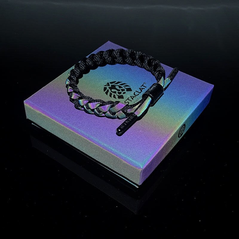 Olografica riflettente studente braccialetto dolce gli uomini e le donne coppie mano corda colorata catena di moda tessuto semplice regalo