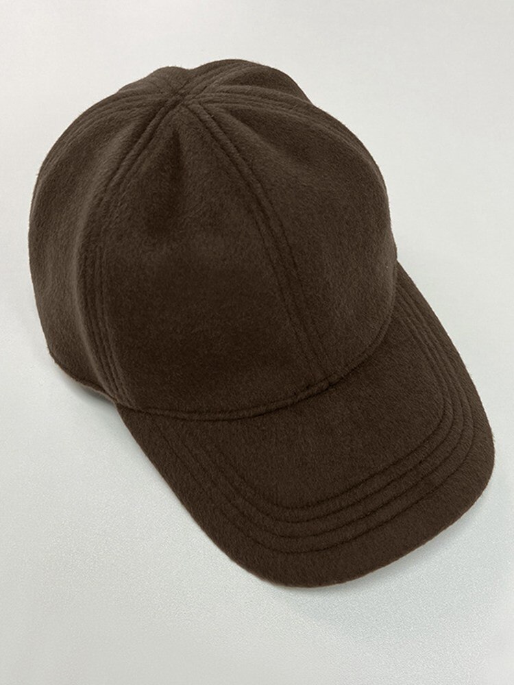 Vrouwen Hoeden Eenvoudige Baseball Cap Katoen Gemengd Pure Kleur Casual Mode Hoed 4 Kleuren Beschikbaar: Coffee