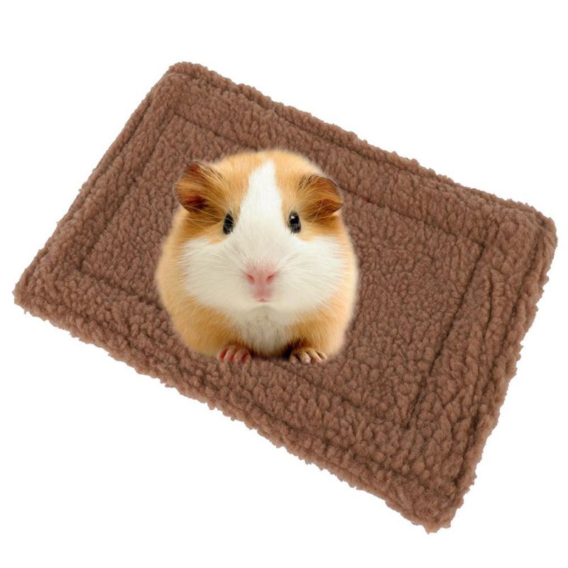 Lille dyr tæppe måtte hamster kanin kat killing hus pude quilt dobbeltsidet fleece varm rede sengetøj kæledyr tilbehør