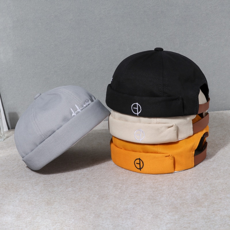 Gorra de Skullcap con letras bordadas para hombres y mujeres, gorra Casual de marinero mecánico sin mangas, Color sólido, Gorro de Invierno para Mujer, gorra de primavera