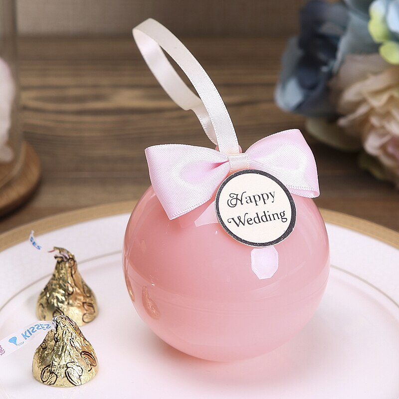 20 st/lot plastboll godislåda rosa förpackningslåda plastpåse baby shower pojke bröllopslådor födelsedagsfest tillbehör