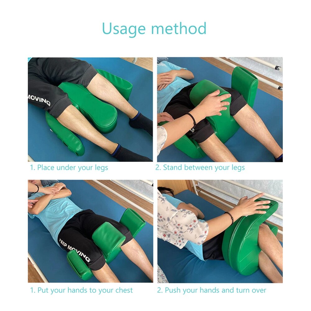 Multifunctional Elderly Turnover Device Disability Aids Leg Turn over Pad U Pillow for Patients Caring Detachable -green