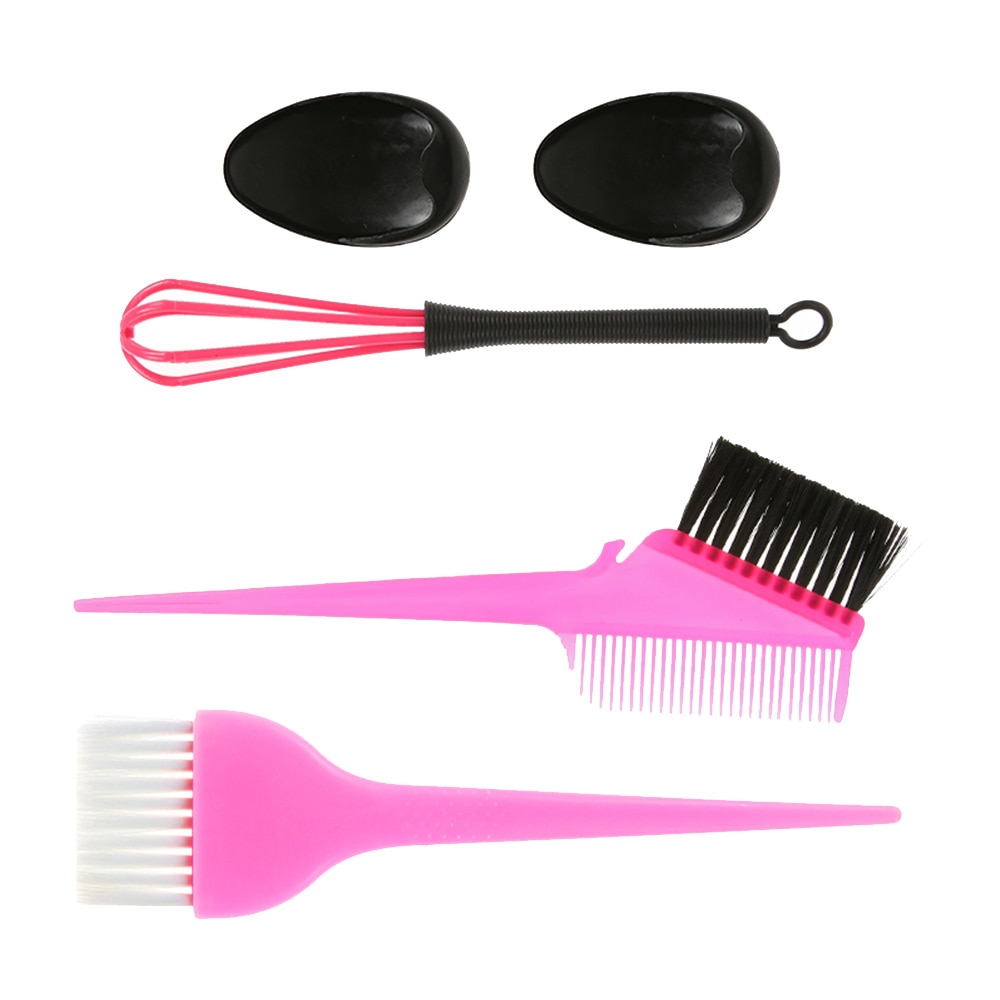 Juego de brochas y cuencos de tinte para el cabello de 5 uds., herramienta de estilismo para peluquería, tapones para los oídos, mezclador de tinte capilar, aplicador de colorante para teñir
