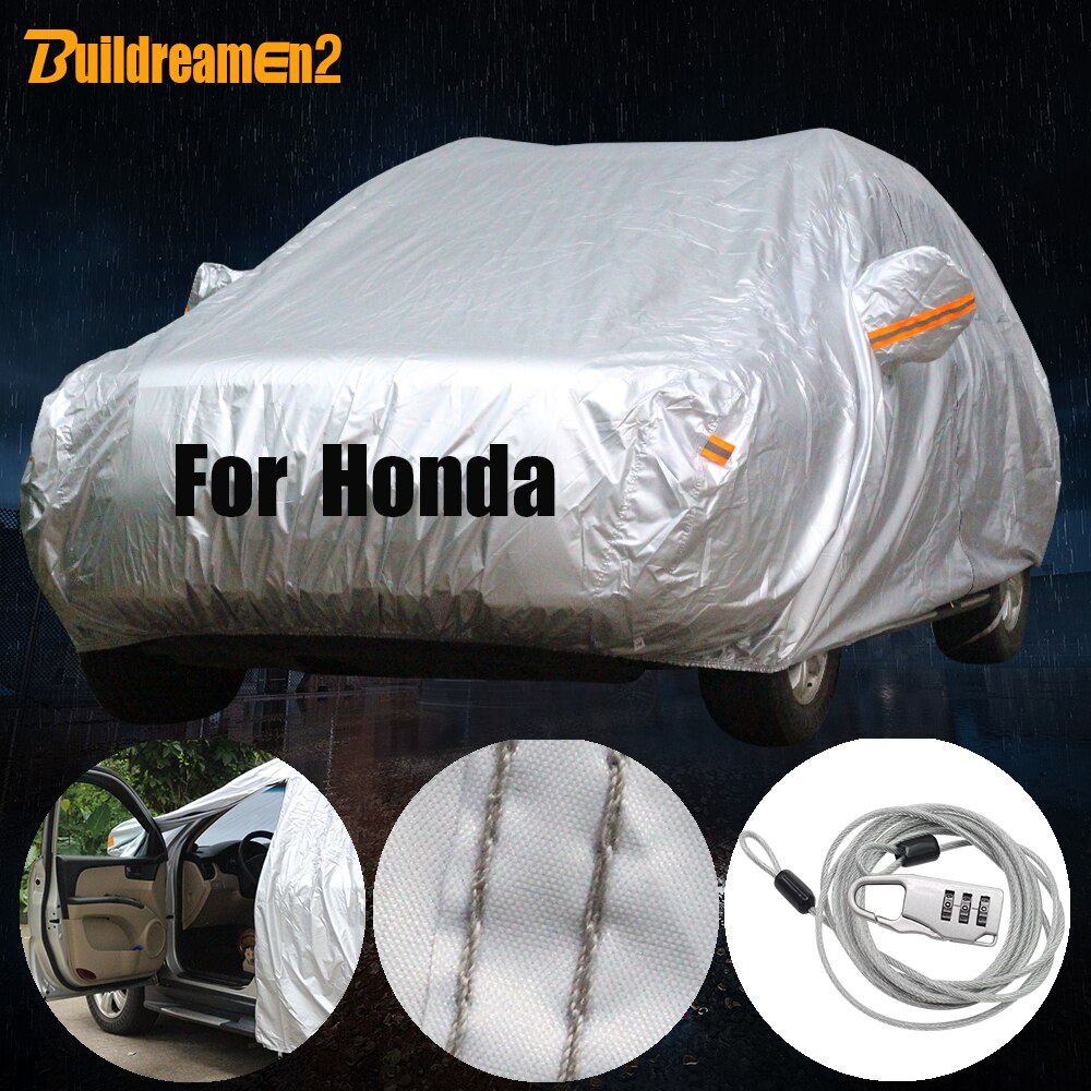 Buildreamen2 Car Cover Waterdichte Zon Sneeuw Regen Bescherming Cover Voor Honda HR-V Fit CR-Z Insight Stad Ciimo Creiz Civic Crider
