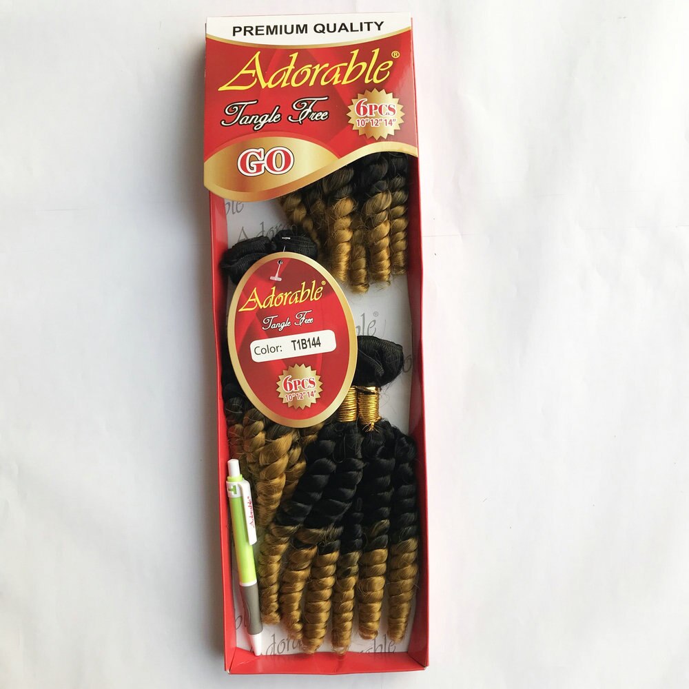 Adorable Full Packet Synthetic Hair Weaving Loose Wave 6 In 1 Set,Soft Heat Resistant Fiber Hair Bundles Go 6pcs Ombre Color