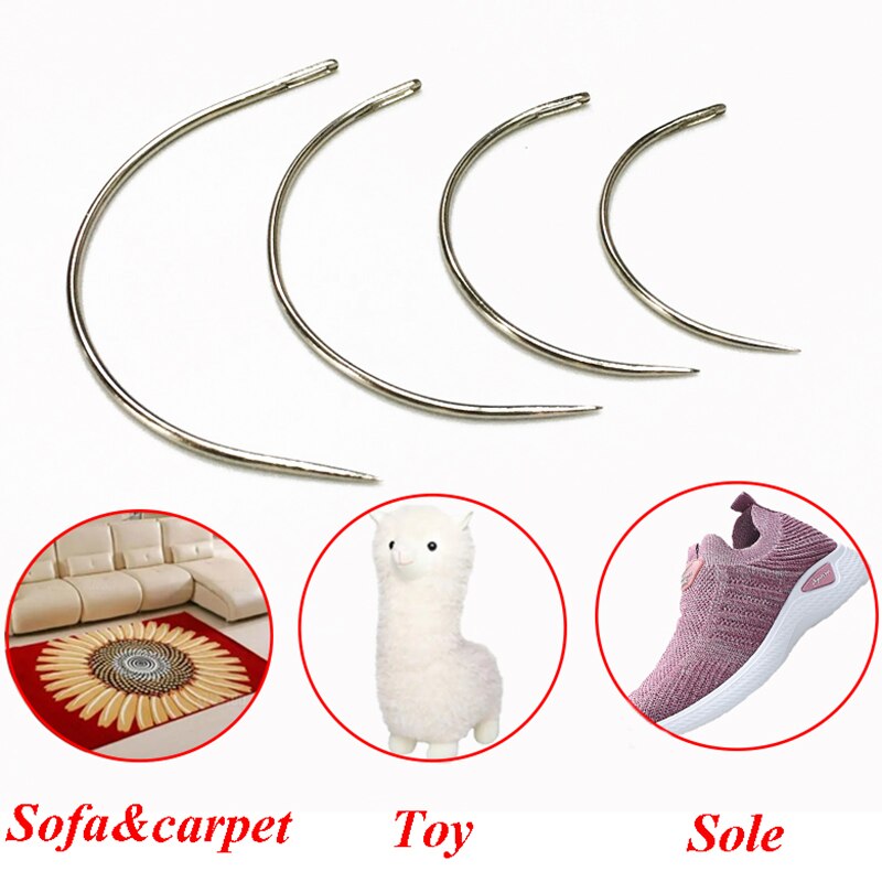 Four Size Manual Curved Needle DIY C-shaped Curved Needle Large Hole Special Needle Multipurpose Handmade Leather Stitch