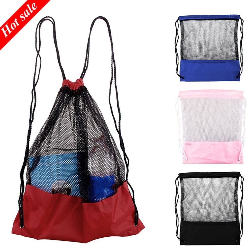 Mesh Drawstring Bag Sports Waterproof Backpack Bundle Pocket Tote Sport for Men Women Students ravel Bag Beach Backpack