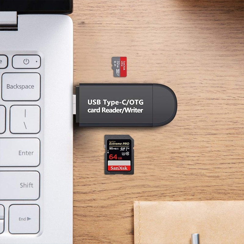 Lector de tarjetas SD USB 3,0, lector de tarjetas USB C 3,0/2,0 TF/Mirco SD, adaptador de tarjeta de memoria inteligente tipo C OTG Flash Drive