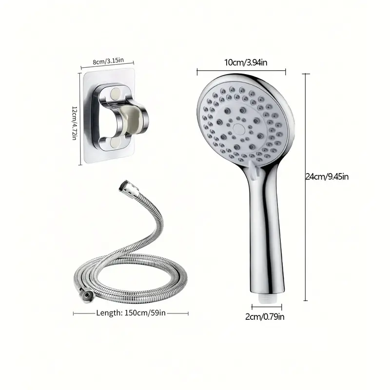 Pommeau de douche réglable à grande sortie d'eau à cinq vitesses, chauffage universel domestique, ensemble de pomme de douche à main à trou grossier pour salle de bain: YELLOW