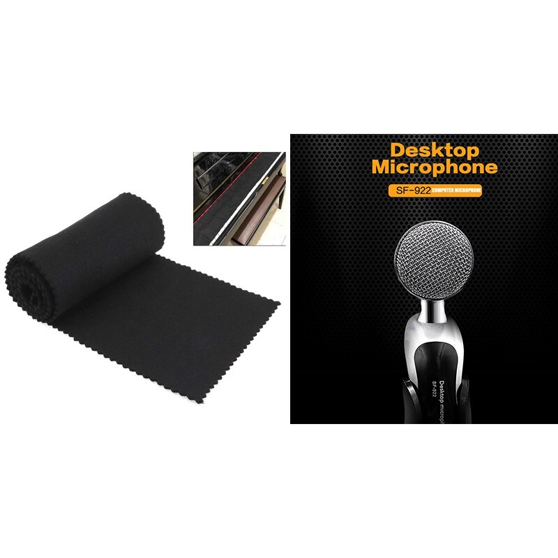 Keyboard Dust Cover Key Cover Cloth with SF-922B Sound USB Condenser Microphone Podcast Studio
