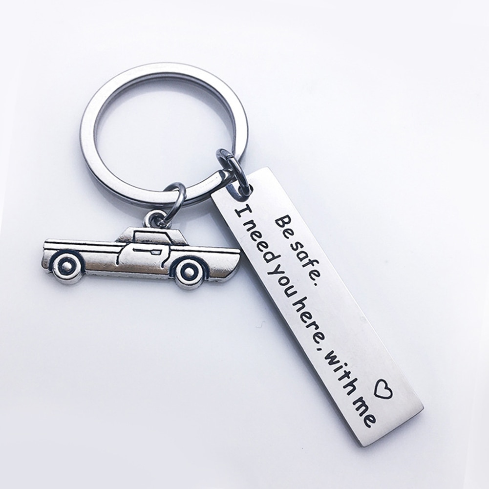 Paar Auto Keychain Nette Männer Frauen Schlüsselanhänger Edelstahl Anhänger Schlüssel Zubehör Liebe Schlüssel Ring Benutzerdefinierte Stick Sicher Schlüssel Kette: 7