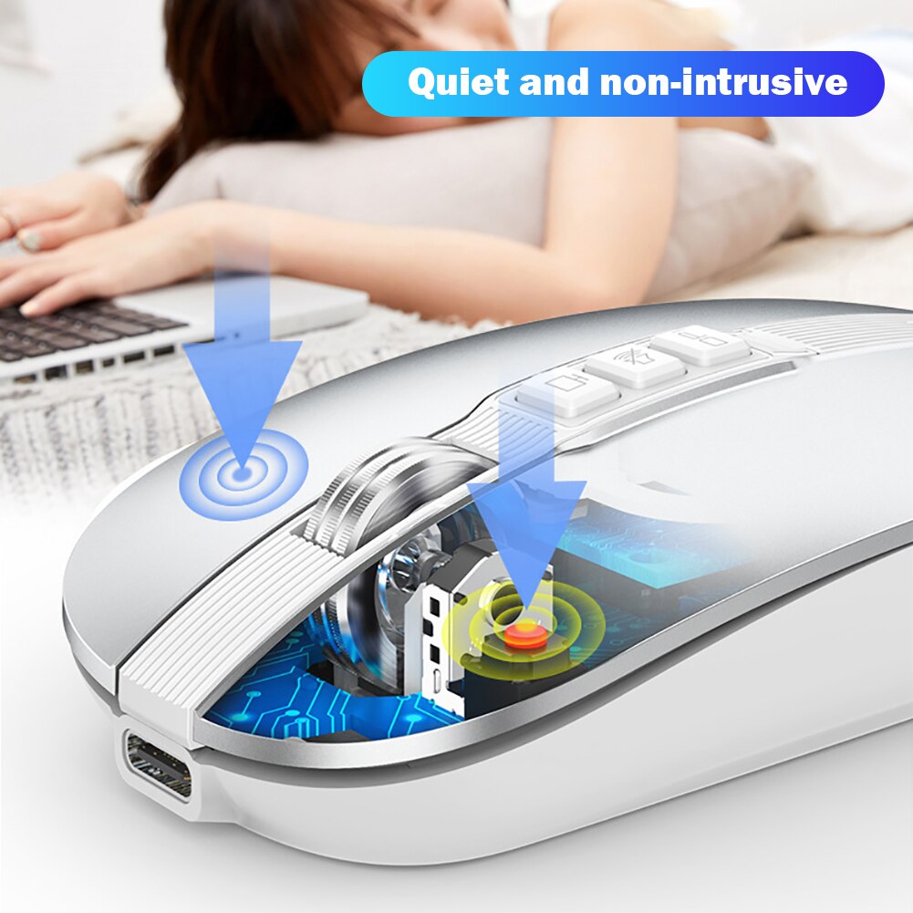 M113 USB 2.4G Bluetooth-Compatible Wireless Mouse Dual Mode 2400DPI Mouse Notebook Office Wireless Rechargeable Silent Mouses