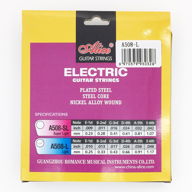 Alice Electric Guitar Strings 009 010 inch Plated Nickel Alloy Wound A508-SL / A508-L