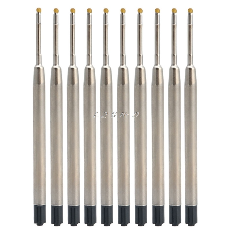 10pcs Universal Pen Refill Standard Style Blue/Black Ink 1MM Medium Nib Ball Point Pen Refills