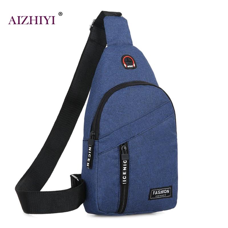 Männlichen Einfarbig lässig Crossbody Brust Taschen Oxford Männer Freizeit Reißverschluss Schulter Bote Sport Taschen