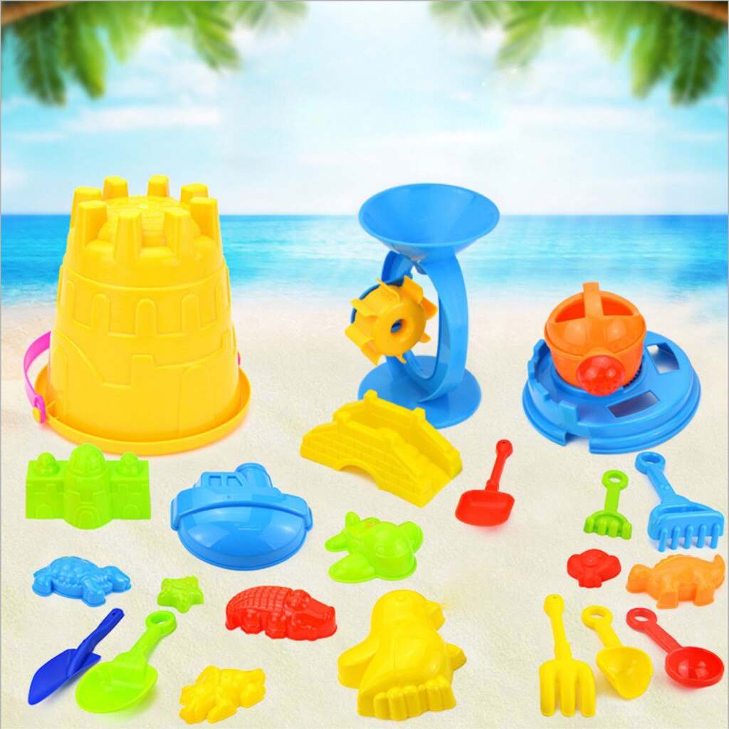 20Piece Beach Toy Summer Silicone Soft Baby Beach Toys Baby Beach Game Toy Children Sandbox Set Kit Summer Toy for Beach Play