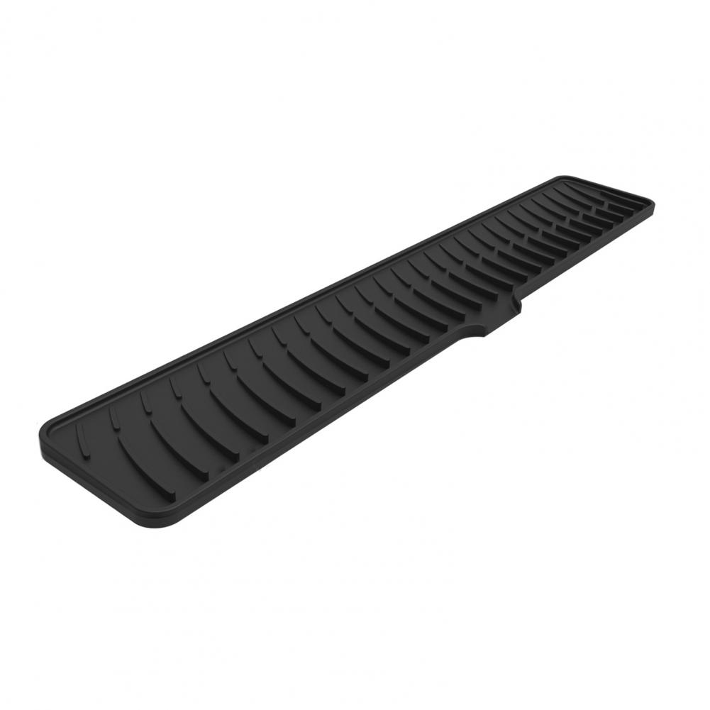 Drain Pad for Kitchen Sink Anti-slip Drainage Mat Anti-slip Silicone Drain Pad Faucet Splash Guard Set for Kitchen for Farmhouse: black