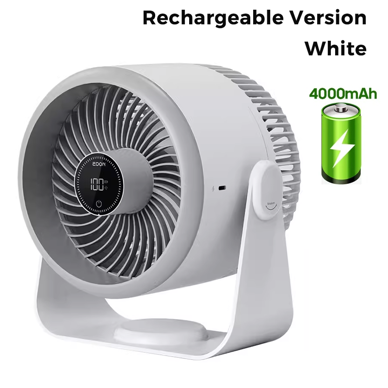 EDON E801 USB Air Circulation Fan Portable Ventilator Digital Display Electric Desktop Ceiling Fan Air Cooler for Home Kitchen: black