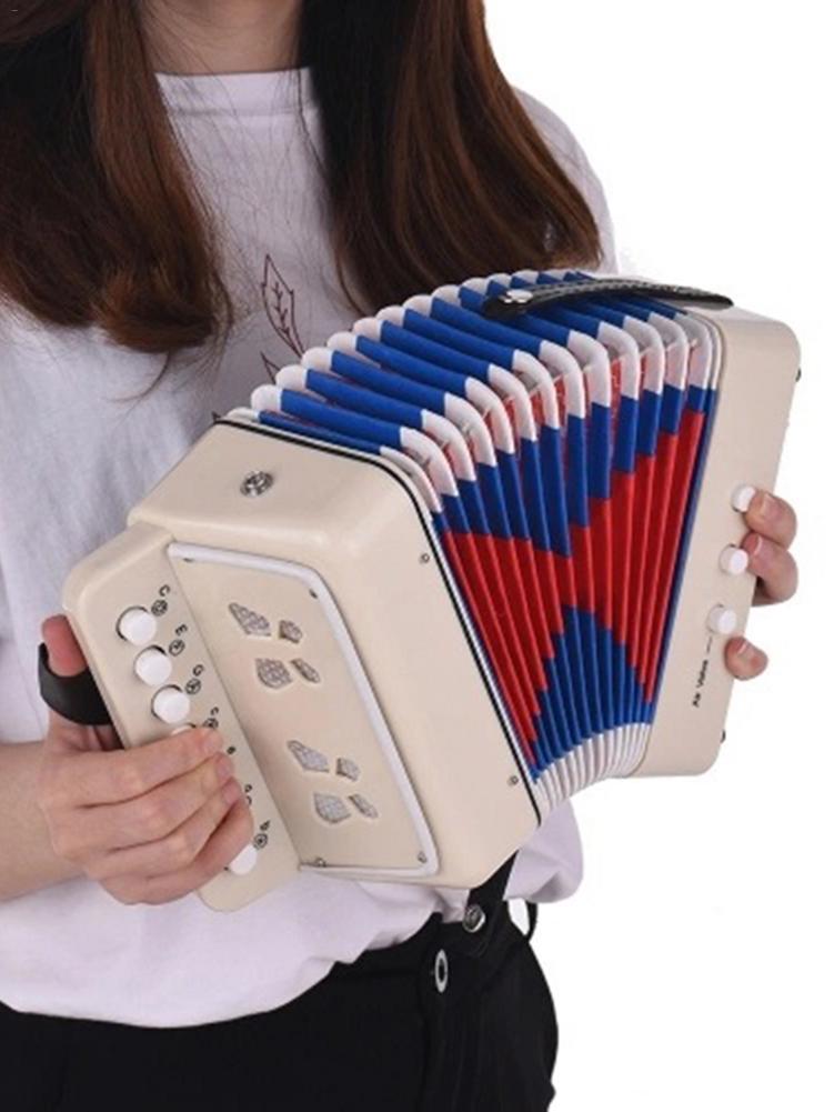Kinderen Accordeon Zeven Sleutels Met 3 Air Valve Speelgoed Accordeons Muziekinstrument Voor Vroege Jeugd Onderwijs