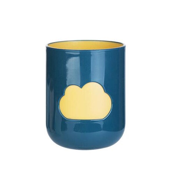 XZJJA Bathroom Cartoon Clouds Toothbrush Cup Gargle Cup Outdoor Travel Wash Cup Bathroom Toothbrush Organizer Couples Tooth Mug: Dark Blue