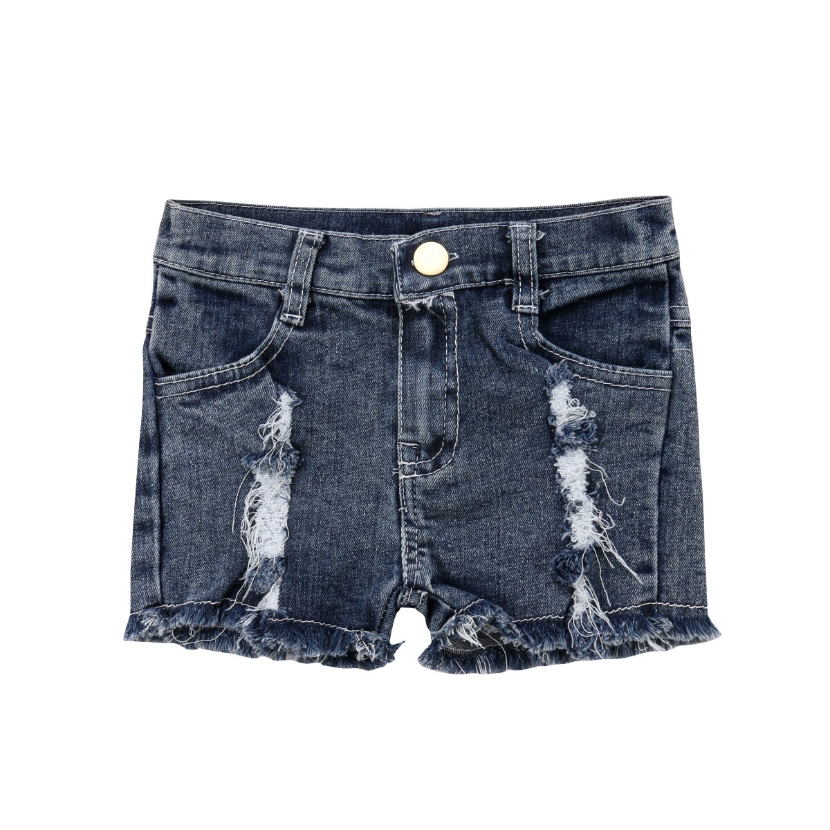Pantalones vaqueros rasgados elásticos para niños y niñas, pantalones cortos vaqueros deshilachados, pantalones calientes,: 3 años