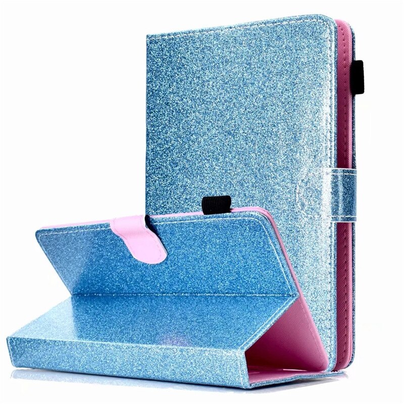 Coque universelle à paillettes pour Samsung Galaxy Tab A 8, pouces, pour Huawei Mediapad M5 Lite, 8: Blue
