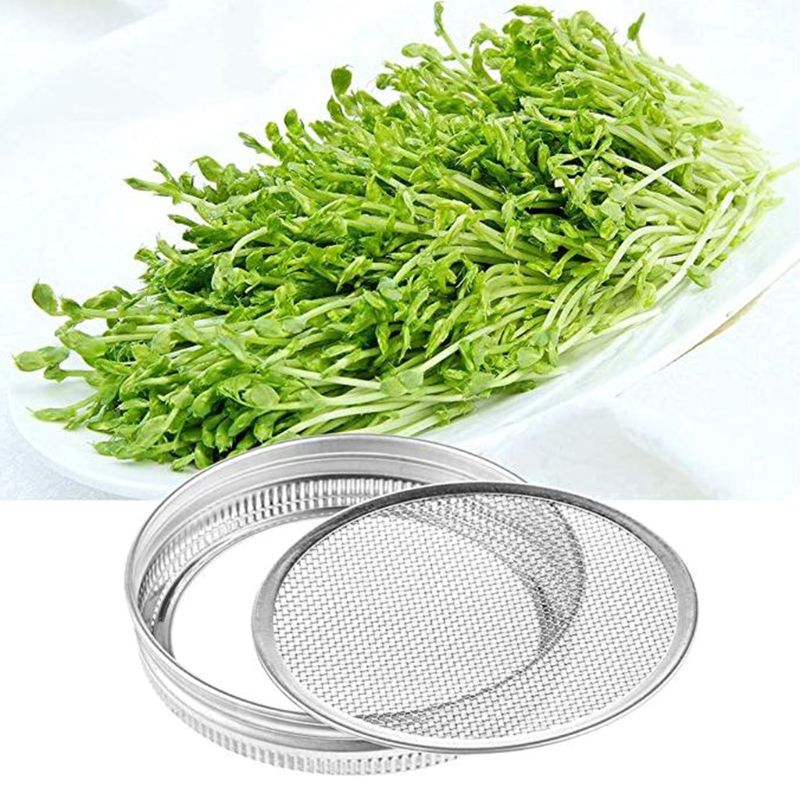 4 stk spirekrukke i rustfrit stål med 2 beslag stativer til bred mund murer spire krukker germinator grow broccoli