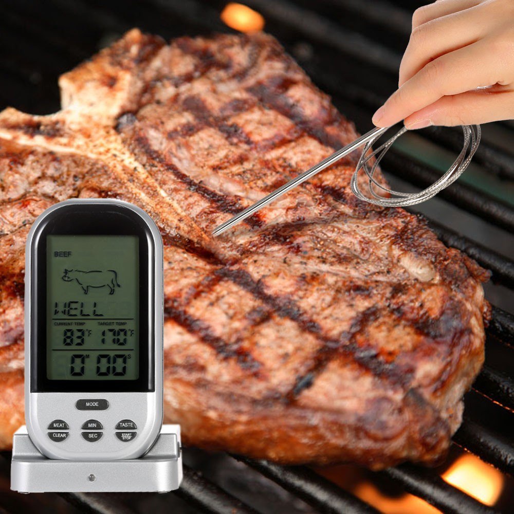 Trådlös termometer digital kökstermometer kött vatten mjölk matlagning matsond bbq elektronisk ugn termometer köksredskap: Default Title