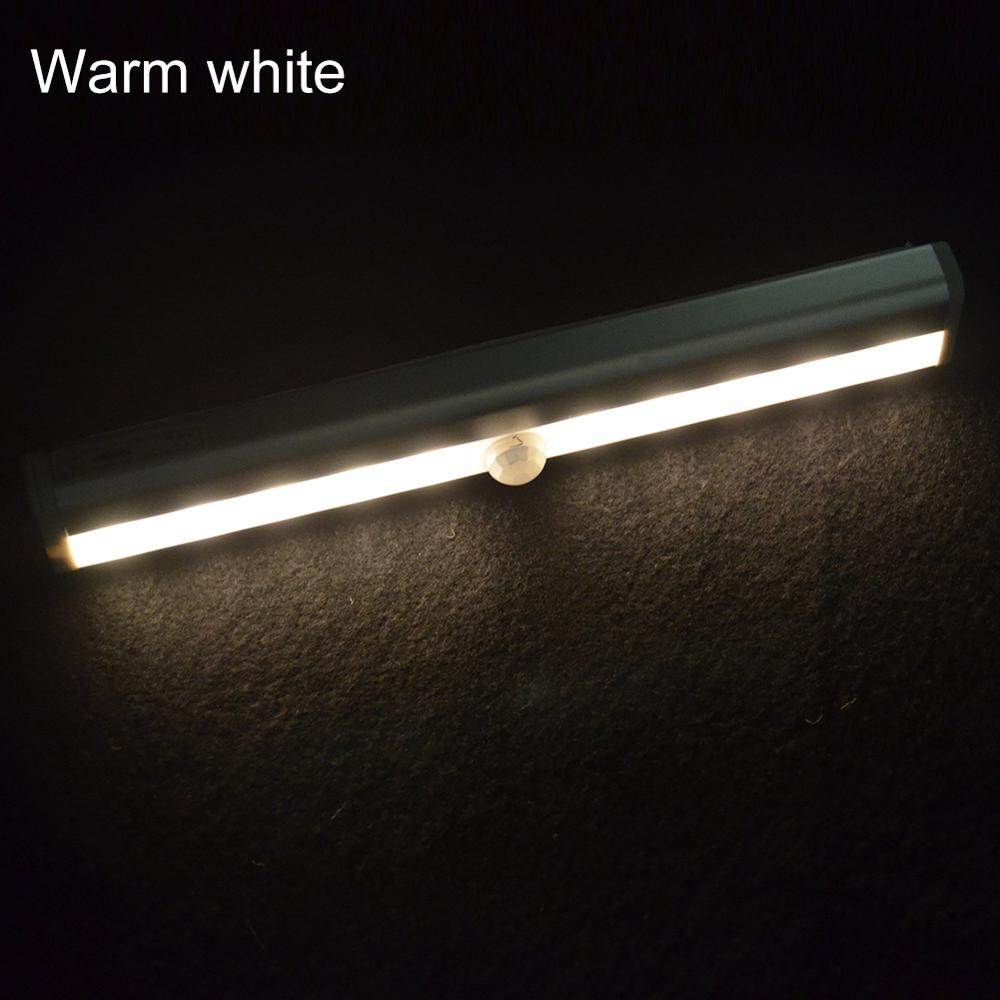 Sensor de movimiento LED Night Light 6 10 LED alto lumen PIR lámpara bajo luces del Gabinete cocina armario emergencia Iluminación: Color blanco cálido / 6 LEDs 2AAA Battery