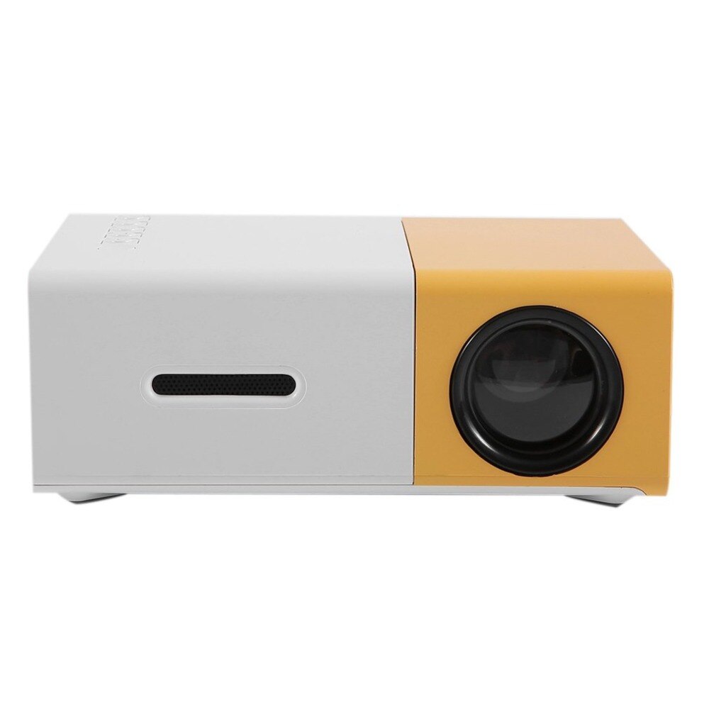 YG300 Mini Projector Full HD1080P Home Theater LED Projector LCD Video Media Player Projector Yellow & White US
