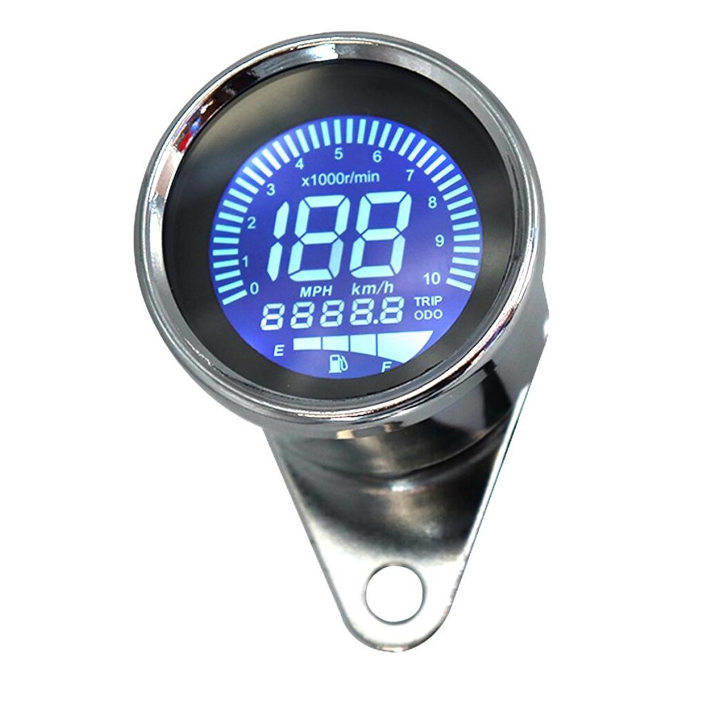 LED Light Odometer Speedometer for Motorcycle with 7 Colors Backlight, General Mechanical Gauge