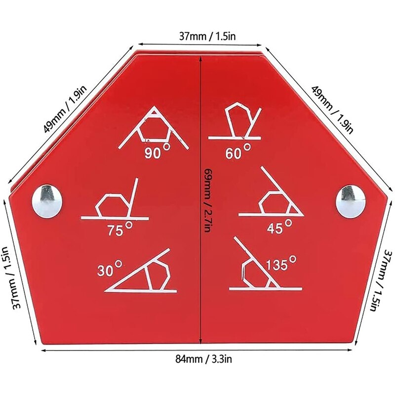 6 Pcs Welding Magnetic Tool,Welding Holder Angle Corner Holder Fixed Without Switch Triangle Welding Positioner